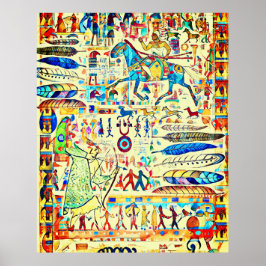 Feathers and Warriors pattern Poster