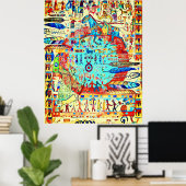 Feathers and Warriors pattern Poster (Heimbüro)