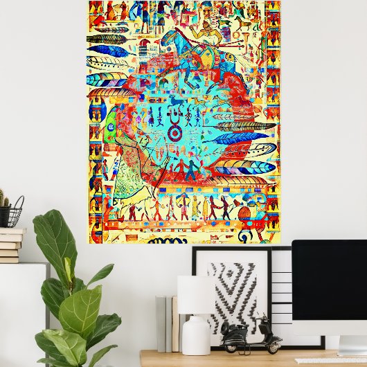 Feathers and Warriors pattern Poster (Heimbüro)