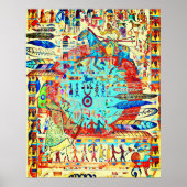 Feathers and Warriors pattern Poster (Vorne)