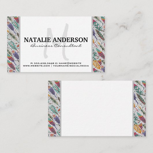 Feathers and Wirbel Pattern Visitenkarte (Vorne/Hinten)