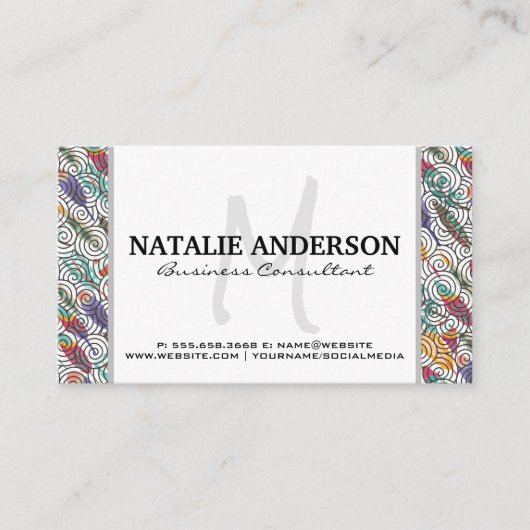 Feathers and Wirbel Pattern Visitenkarte (Vorderseite)
