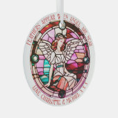 Feathers Appear Red Christmas Angel Stains Ornament Aus Glas (Vorderseite Rechts)