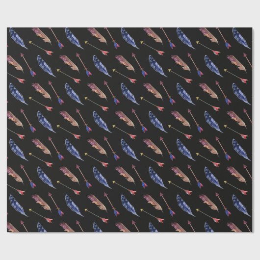 Feathers & Arrows Geschenkpapier (Flach)