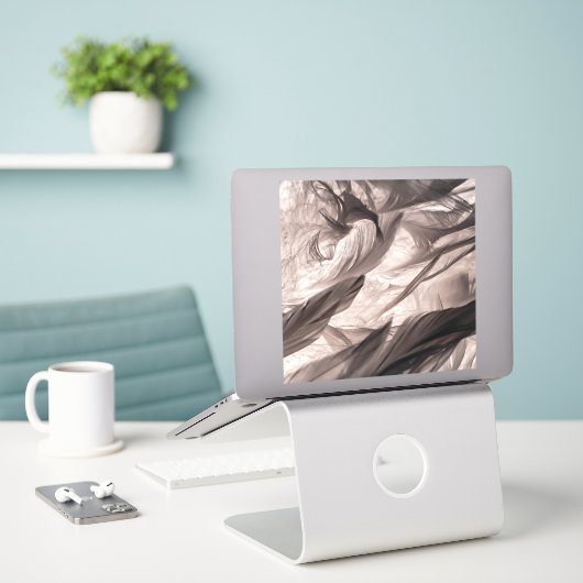 Feathers Aufkleber (Laptop auf Schreibtisch)