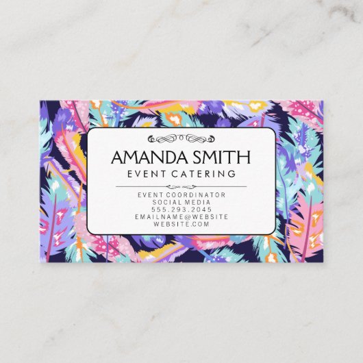 Feathers Background Visitenkarte (Vorderseite)