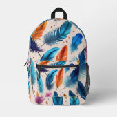 Feathers Bedruckter Rucksack (Vorderseite)