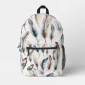 Feathers Bedruckter Rucksack (Vorderseite)