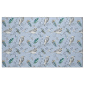 Feathers Birds Blätter Zeichnend Nature Blue Stoff (Fat Quarter (45,7 x 55,9 cm))