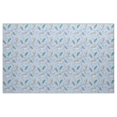 Feathers Birds Blätter Zeichnend Nature Blue Stoff (Yard (91,4 cm))