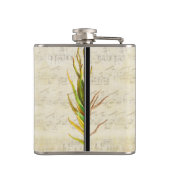 Feathers Black Yellow Hipster Pattern Flachmann (Rückseite)