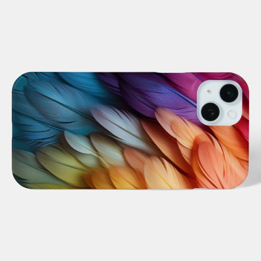 Feathers Blue Orange Lila Case-Mate iPhone Hülle (Rückseite (Horizontal))