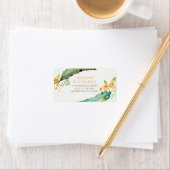 Feathers Bohemisch romantische Aquamarine Hochzeit Adressaufkleber (Insitu)