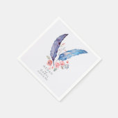 Feathers Bohemisch Wedding Serviette (Ecke)