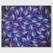 Feathers boho color geschenkpapier (Flach)