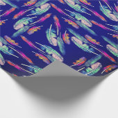 Feathers boho color geschenkpapier (Ecke)