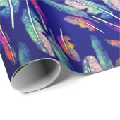 Feathers boho color geschenkpapier (Rolleneckpunkt)
