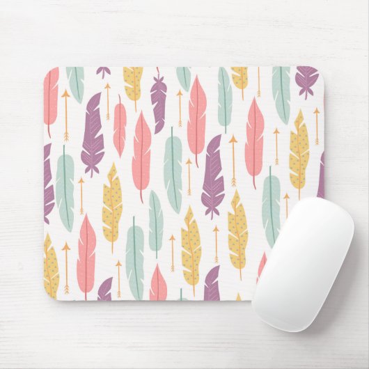 Feathers Boho Mouse pad Mousepad (Mit Mouse)