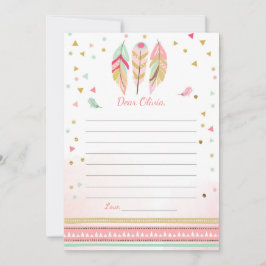 Feathers Boho Tribal Guestbook Karten Zeit Kapsel