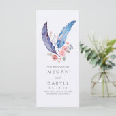 Feathers Boho Wedding Programs Programm (Stehend Vorderseite)