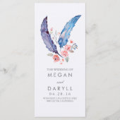 Feathers Boho Wedding Programs Programm (Vorderseite)