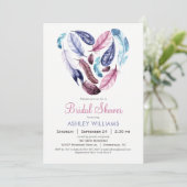 Feathers Bridal Dusche Einladung (Stehend Vorderseite)