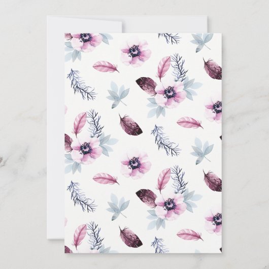 Feathers Bridal Dusche Einladung (Rückseite)