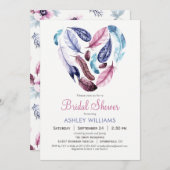 Feathers Bridal Dusche Einladung (Vorne/Hinten)