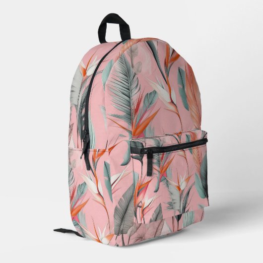 Feathers Design Backpack Bedruckter Rucksack (Rückseitige Ecke links)