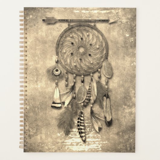 Feathers Dreamcatcher | Boho Grunge Style Planer (Vorderseite)