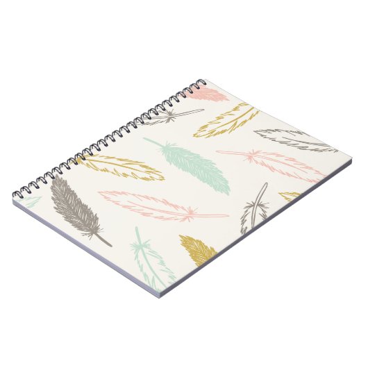 Feathers Falling Journal - Elfenbein Notizblock (Linke Seite)