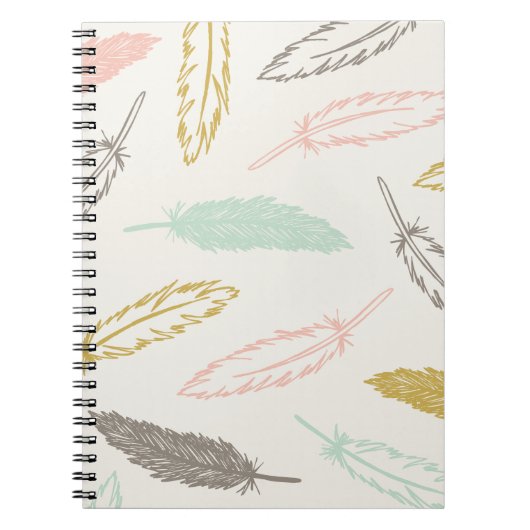 Feathers Falling Journal - Elfenbein Notizblock (Vorderseite)