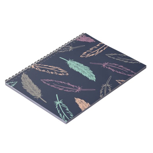 Feathers Falling Journal - Mitternacht Notizblock (Linke Seite)