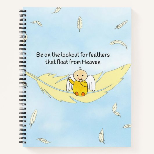 Feathers Floating from Heaven Prayer Journal Notizblock (Vorderseite)