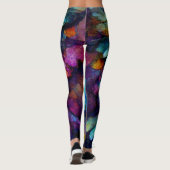 Feathers Floral Rainbow Alcohol Ink Leggings (Rückseite)