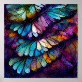 Feathers Floral Rainbow Alcohol Ink Poster (Vorne)