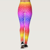 Feathers Glitzer Muster Basis rosa gelb Leggings (Rückseite)