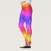 Feathers Glitzer Muster Basis rosa gelb Leggings (Links)