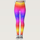 Feathers Glitzer Muster Basis rosa gelb Leggings (Vorderseite)