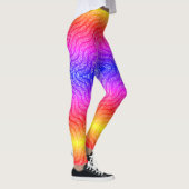 Feathers Glitzer Muster Basis rosa gelb Leggings (Rechts)