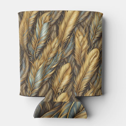 Feathers Golden Silver Art Dosenkühler (Rückseite)