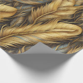 Feathers Golden Silver Art Geschenkpapier (Ecke)