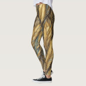 Feathers Golden Silver Art Leggings (Links)