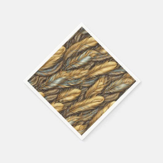 Feathers Golden Silver Art Serviette (Ecke)