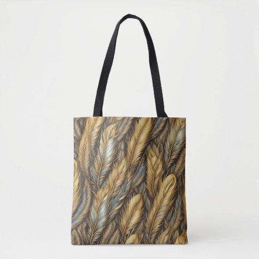 Feathers Golden Silver Art Tasche (Vorderseite)
