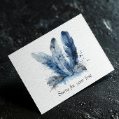 Feathers in Delft Blue anpassbar Postkarte