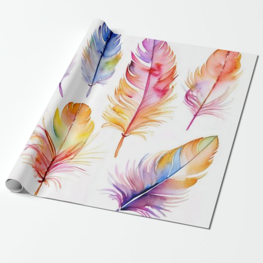 Feathers in Flight: Aquarellfarbensammlung Geschenkpapier (Ungerollt)
