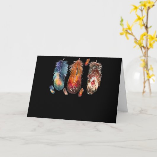 Feathers Indian Native Pride Indigenous Karte (Gelbe Blume)