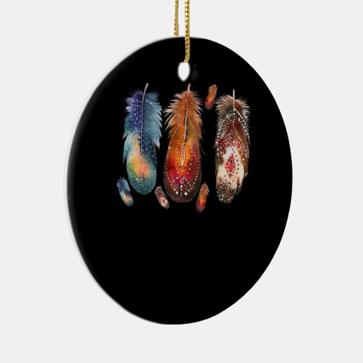 Feathers Indian Native Pride Indigenous Keramik Ornament (Rechts)