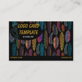 Feathers Kokopelli Logo Business Card Visitenkarte